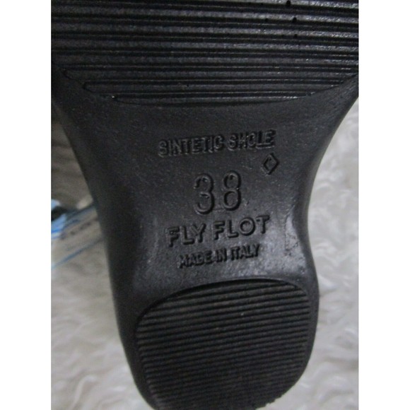 New Women FlyFlot black  2-strap slide leather sandals/slippers -  ITALY NWT 38 - Picture 4 of 7